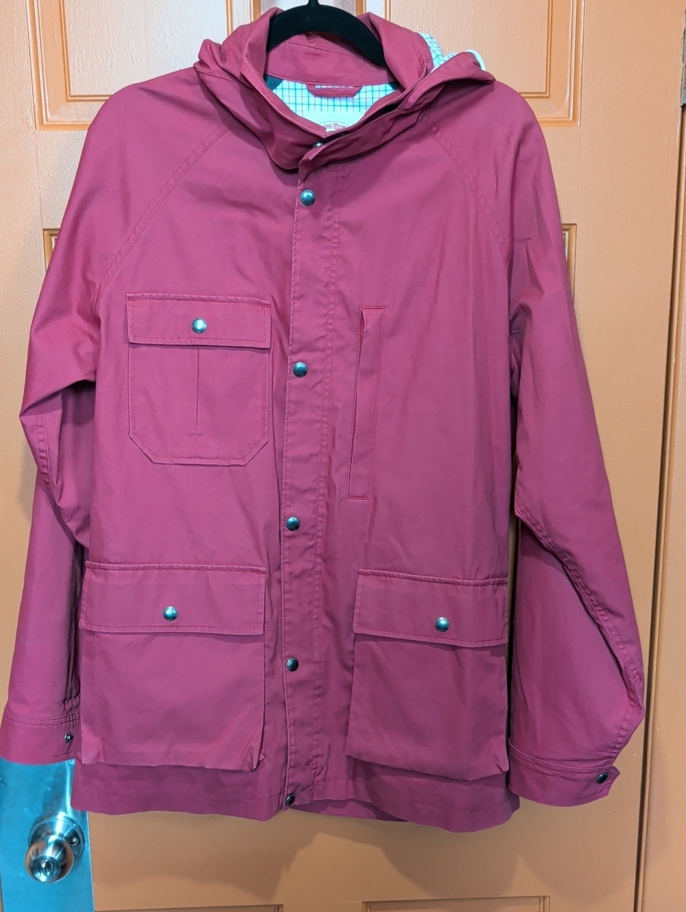 Brooks Brothers Women's (Unisex) Red Utility Hooded Cotton Jacket
